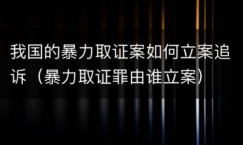 我国的暴力取证案如何立案追诉（暴力取证罪由谁立案）