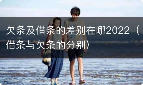 欠条及借条的差别在哪2022（借条与欠条的分别）
