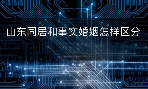 山东同居和事实婚姻怎样区分