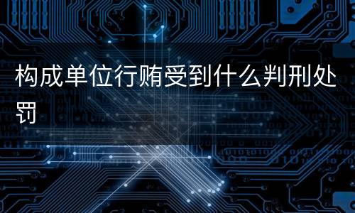 构成单位行贿受到什么判刑处罚