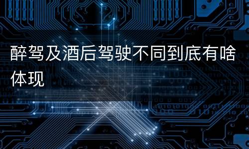 醉驾及酒后驾驶不同到底有啥体现