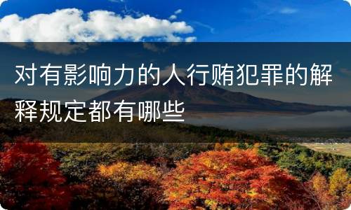 对有影响力的人行贿犯罪的解释规定都有哪些