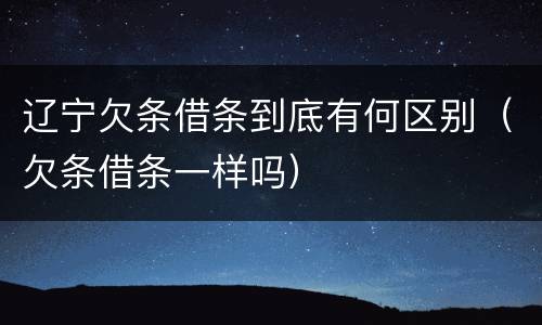 辽宁欠条借条到底有何区别（欠条借条一样吗）