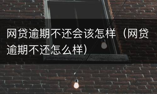 网贷逾期不还会该怎样（网贷逾期不还怎么样）