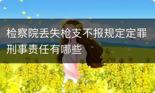 检察院丢失枪支不报规定定罪刑事责任有哪些