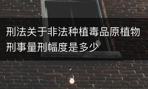 刑法关于非法种植毒品原植物刑事量刑幅度是多少