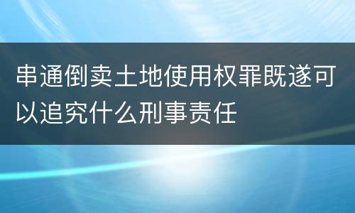 串通倒卖土地使用权罪既遂可以追究什么刑事责任