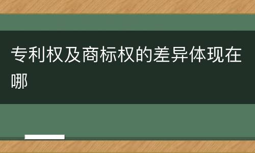 专利权及商标权的差异体现在哪