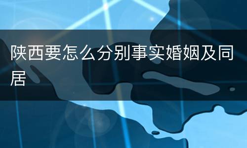 陕西要怎么分别事实婚姻及同居