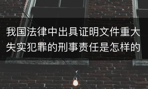 我国法律中出具证明文件重大失实犯罪的刑事责任是怎样的