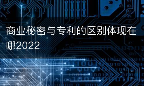 商业秘密与专利的区别体现在哪2022