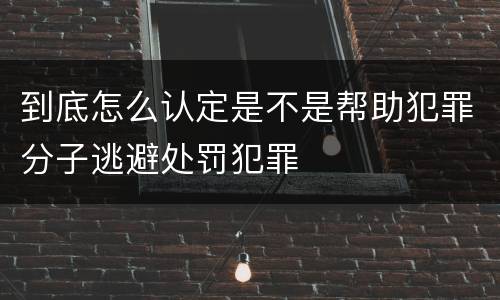 到底怎么认定是不是帮助犯罪分子逃避处罚犯罪