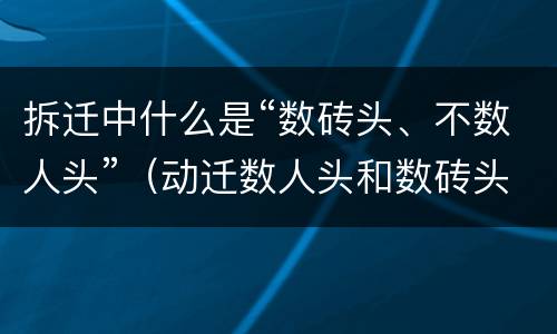 拆迁中什么是“数砖头、不数人头”（动迁数人头和数砖头的区别）