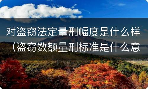 对盗窃法定量刑幅度是什么样（盗窃数额量刑标准是什么意思）