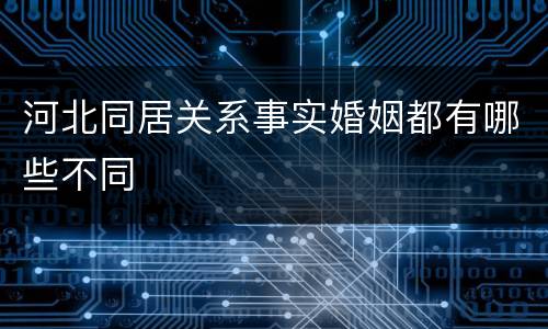 河北同居关系事实婚姻都有哪些不同