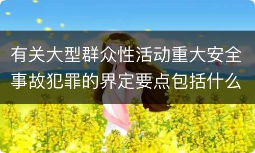 有关大型群众性活动重大安全事故犯罪的界定要点包括什么