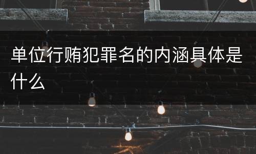 单位行贿犯罪名的内涵具体是什么