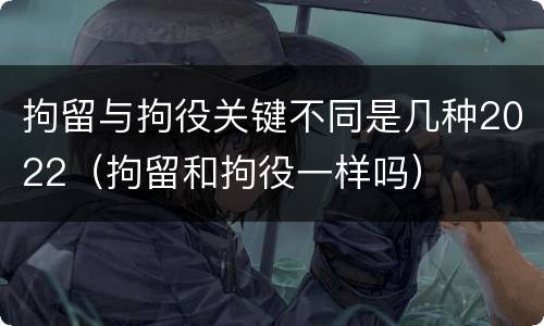 拘留与拘役关键不同是几种2022（拘留和拘役一样吗）