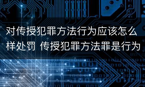 对传授犯罪方法行为应该怎么样处罚 传授犯罪方法罪是行为犯吗