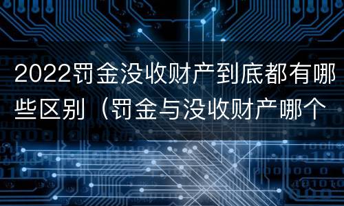 2022罚金没收财产到底都有哪些区别（罚金与没收财产哪个优先）