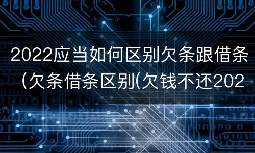 2022应当如何区别欠条跟借条（欠条借条区别(欠钱不还2020年新规 - 法律之家）
