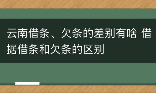 云南借条、欠条的差别有啥 借据借条和欠条的区别