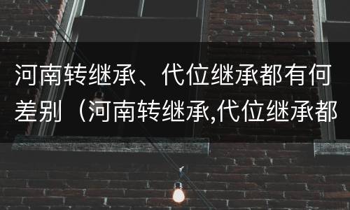 河南转继承、代位继承都有何差别（河南转继承,代位继承都有何差别吗）