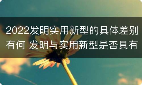 2022发明实用新型的具体差别有何 发明与实用新型是否具有实用性