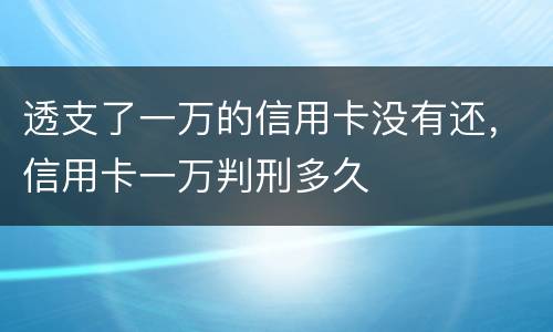 透支了一万的信用卡没有还，信用卡一万判刑多久