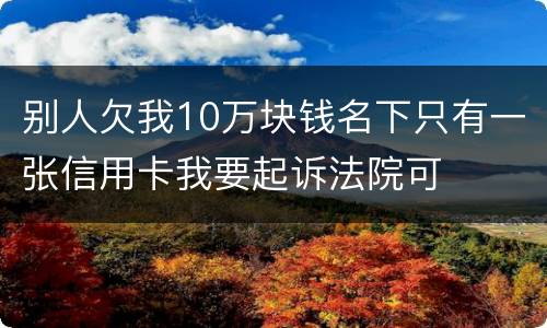别人欠我10万块钱名下只有一张信用卡我要起诉法院可