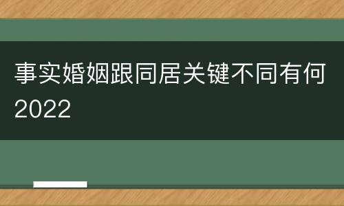 事实婚姻跟同居关键不同有何2022