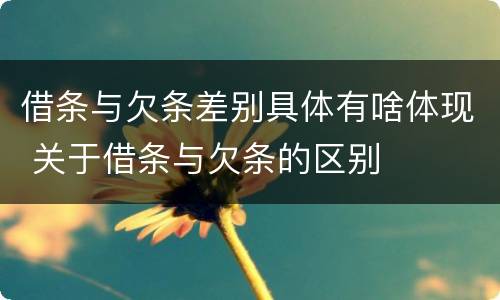 借条与欠条差别具体有啥体现 关于借条与欠条的区别