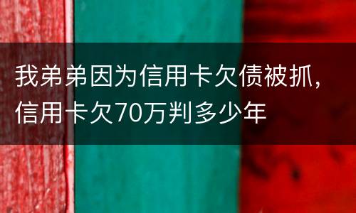 我弟弟因为信用卡欠债被抓，信用卡欠70万判多少年