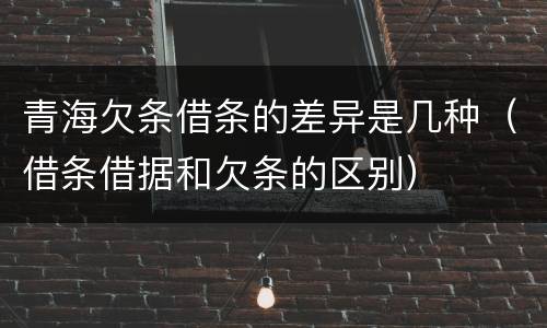 青海欠条借条的差异是几种（借条借据和欠条的区别）