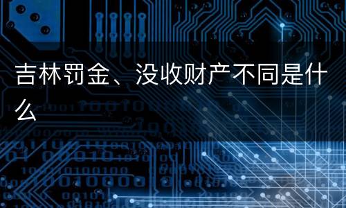 吉林罚金、没收财产不同是什么