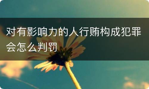 对有影响力的人行贿构成犯罪会怎么判罚