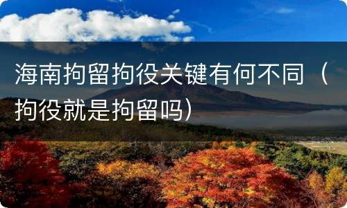 海南拘留拘役关键有何不同（拘役就是拘留吗）
