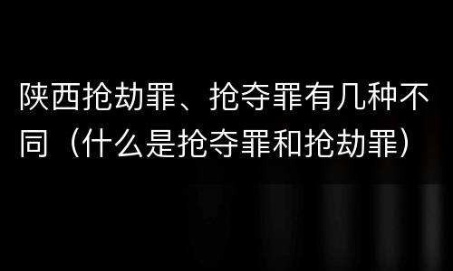 陕西抢劫罪、抢夺罪有几种不同（什么是抢夺罪和抢劫罪）