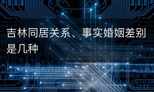 吉林同居关系、事实婚姻差别是几种