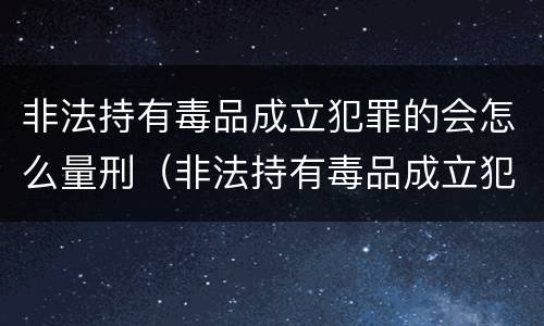 非法持有毒品成立犯罪的会怎么量刑（非法持有毒品成立犯罪的会怎么量刑呢）