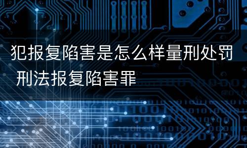 犯报复陷害是怎么样量刑处罚 刑法报复陷害罪