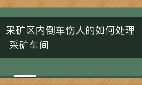 采矿区内倒车伤人的如何处理 采矿车间