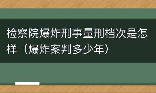 检察院爆炸刑事量刑档次是怎样（爆炸案判多少年）
