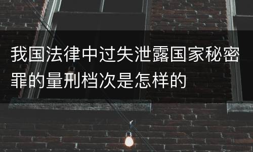 我国法律中过失泄露国家秘密罪的量刑档次是怎样的