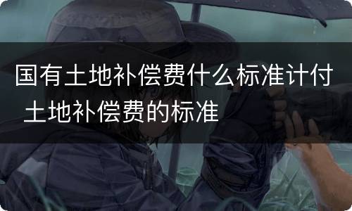 国有土地补偿费什么标准计付 土地补偿费的标准