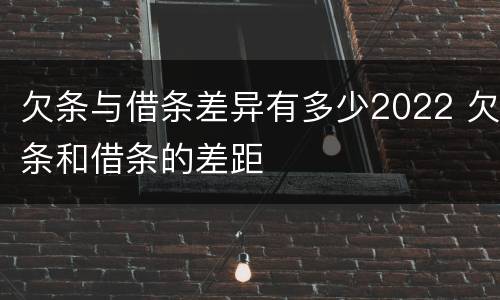 欠条与借条差异有多少2022 欠条和借条的差距