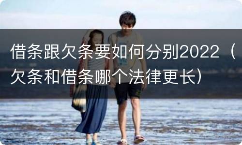 借条跟欠条要如何分别2022（欠条和借条哪个法律更长）