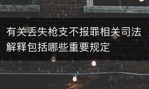 有关丢失枪支不报罪相关司法解释包括哪些重要规定