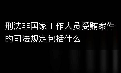 刑法非国家工作人员受贿案件的司法规定包括什么