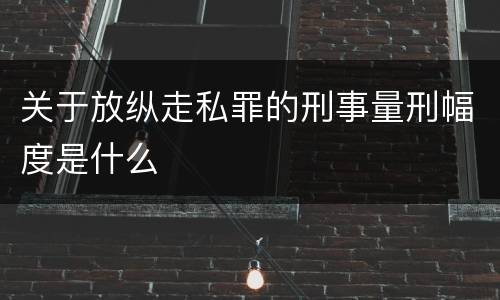 关于放纵走私罪的刑事量刑幅度是什么